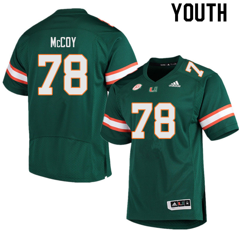 Youth #78 Matthew McCoy Miami Hurricanes College Football Jerseys Sale-Green - Click Image to Close